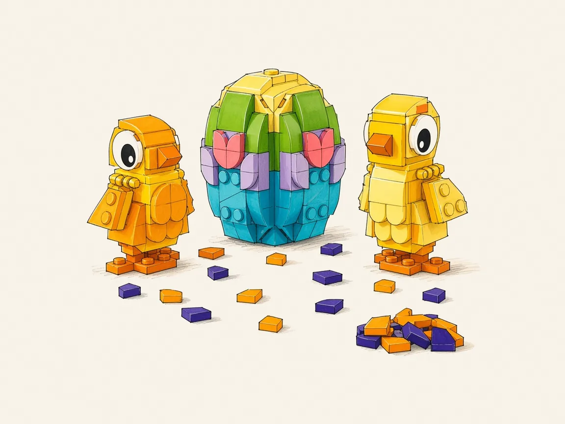 Gezeichnete Illustration von LEGO 40527 Osterküken