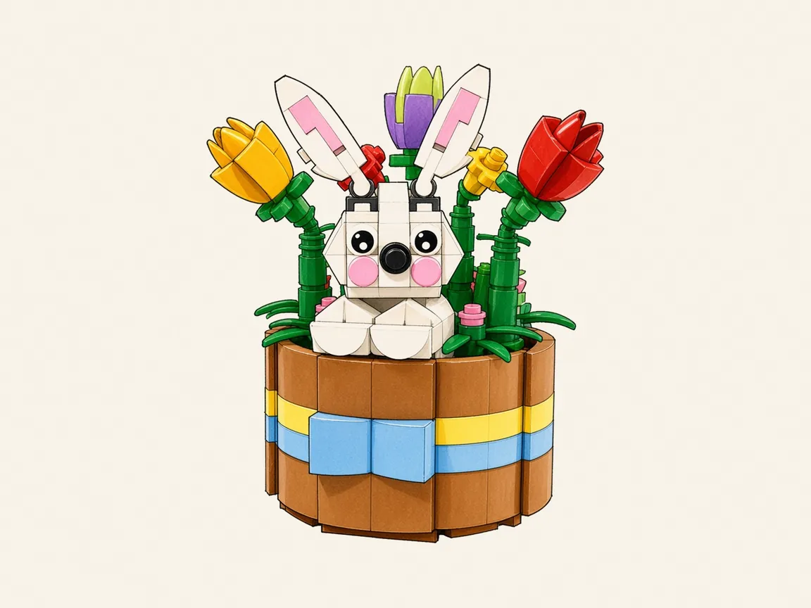 Gezeichnete Illustration von LEGO 40587 Osterkorb