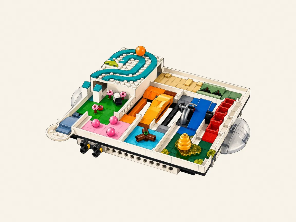 Gezeichnete Illustration von LEGO 40596 Magisches Labyrinth