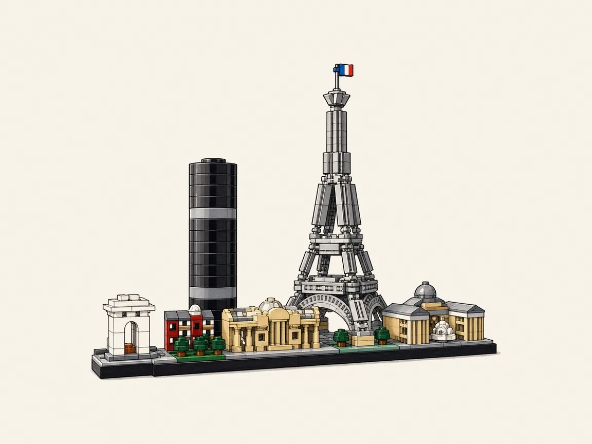 Gezeichnete Illustration von LEGO Architecture 21044 Paris