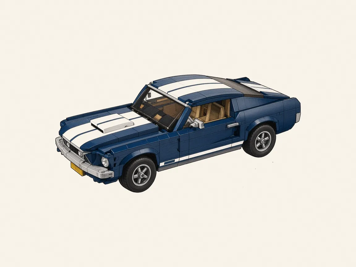 Gezeichnete Illustration von LEGO Creator Expert 10265 Ford Mustang