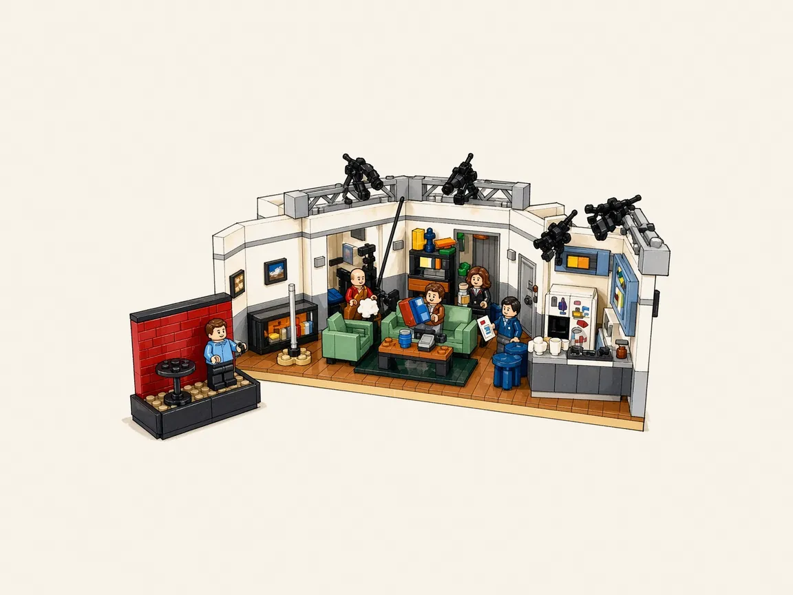 Gezeichnete Illustration von LEGO Ideas 21328 Seinfeld