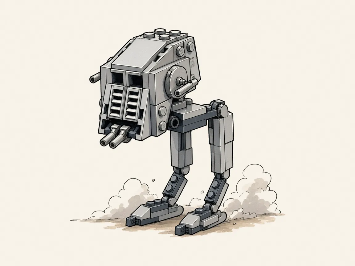 Gezeichnete Illustration von LEGO Star Wars 30495 AT-ST (Polybeutel)